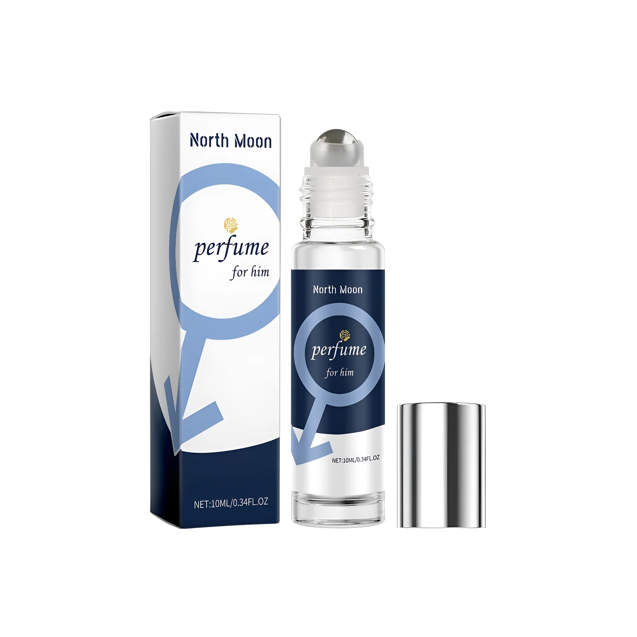 10 ml bottle of men's perfume spray with bergamot, patchouli and jasmine scent.