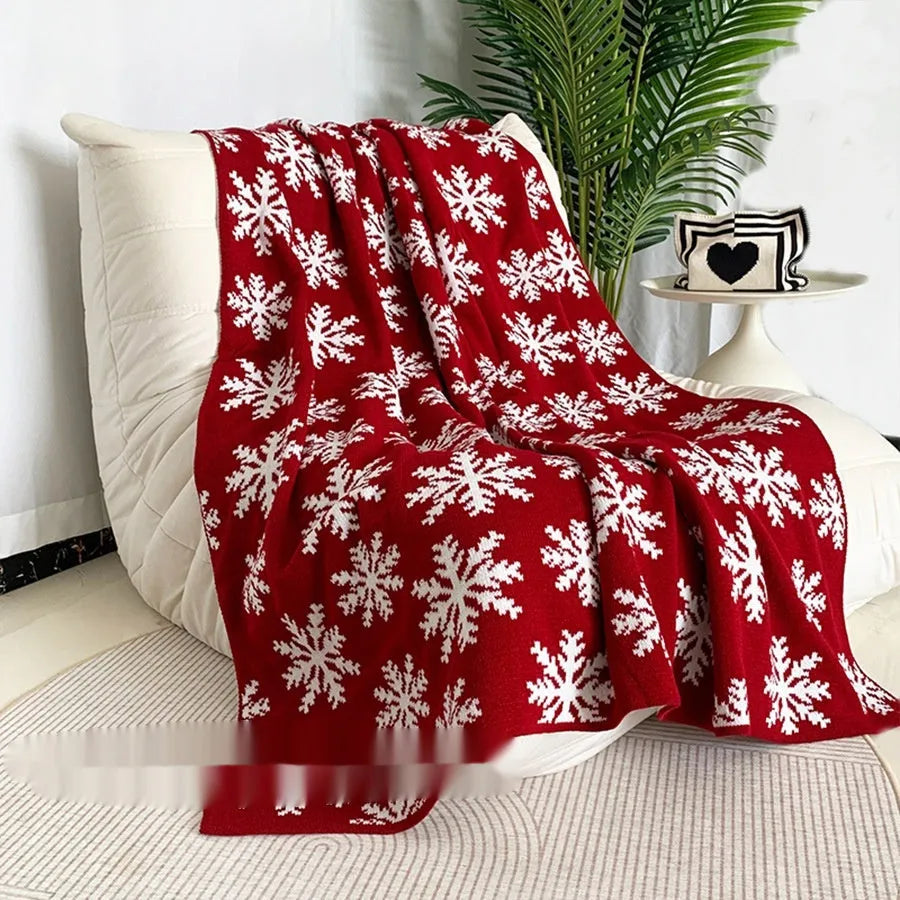 Acrylic Christmas blanket with festive snowflake or reindeer print design, 110 by 130 cm