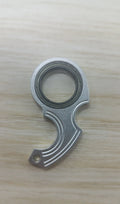 Metal texture rotating keychain in karambit style with key ring in black colour