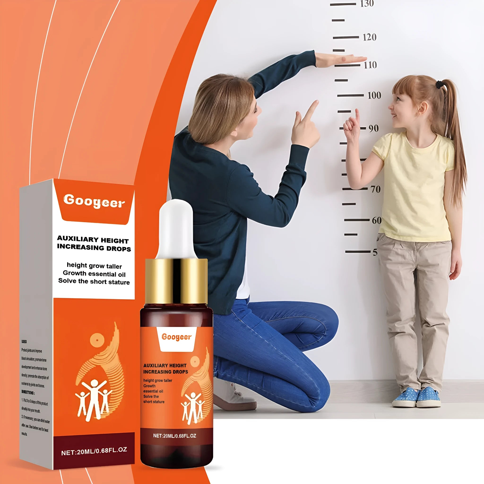 Googeer 20ml height increase treatment drops bottle with peppermint and vitamin B1
