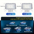 Foldable car windshield sunshade umbrella showing automatic folding mechanism and UV protection