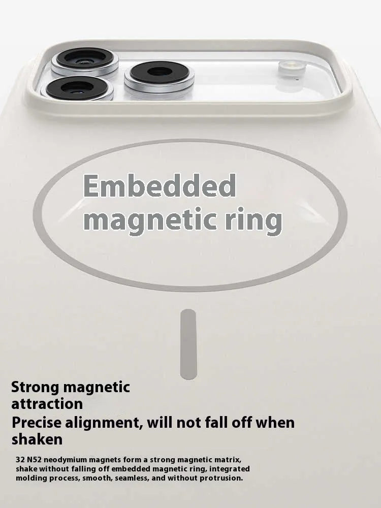 iPhone 17 magnetic protective case with frosted matte finish in black and peak rock colours