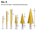 High speed steel step drill bits and centre punch set for metal drilling applications