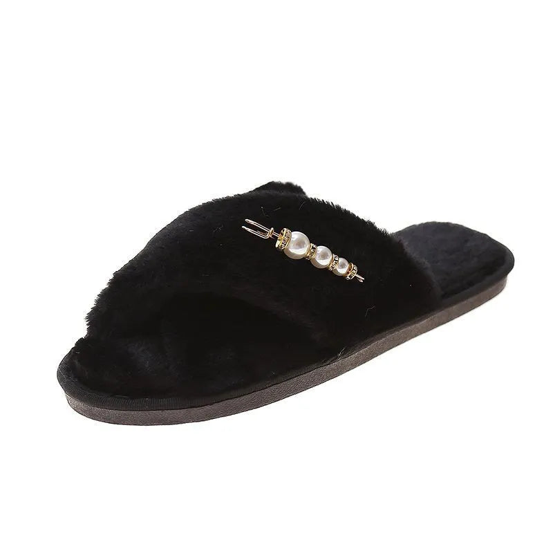 New cross cotton slippers with flocked upper and rubber sole, available in multiple colours for home use