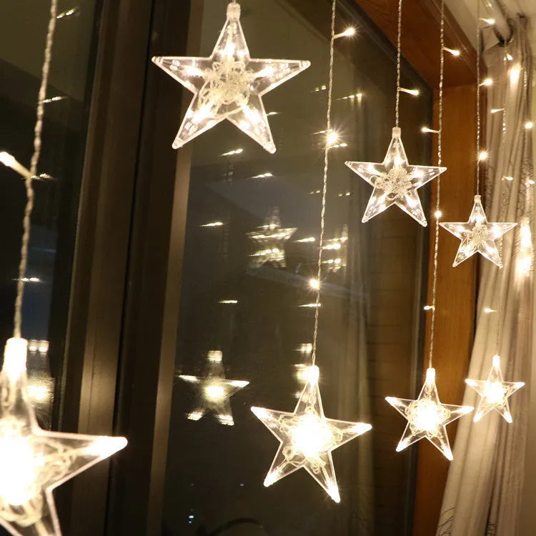 Heart Star LED small lantern with 20 LED beads flashing light warm white mode EU plug decorative
