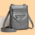 Vertical square crossbody mobile phone bag for women in PU material with sewing line detailing
