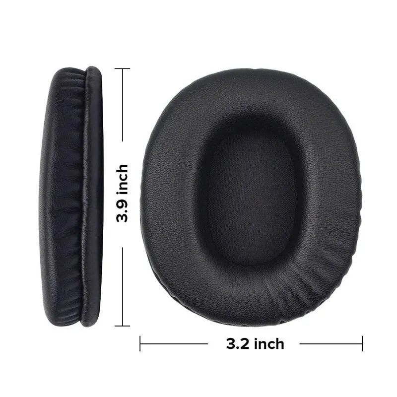 Black PU leather replacement earpad covers for Sony MDR-1R headphones, shown as a set of two.