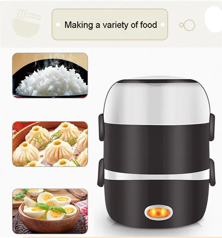 USB-powered electric lunch box food warmer with 2L or 1L capacity options