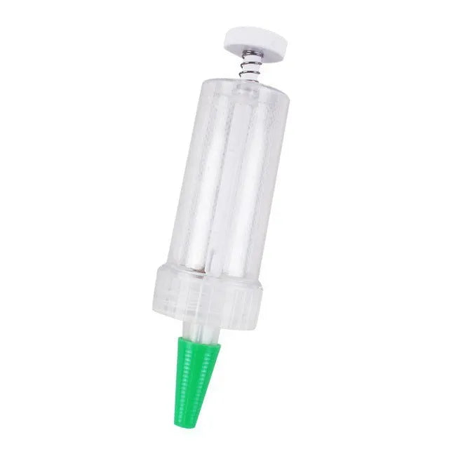 Plastic mini sower seed dispenser tool, 12cm length, for seeding pots and trays.