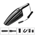Black and orange cigarette lighter car vacuum cleaner showing 36cm length and portable design