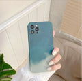 Soft silicone iPhone case with oil painting gradient abstract design in blue colour