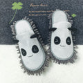 Cute panda lazy mute slippers with removable coral fleece upper in multiple colours