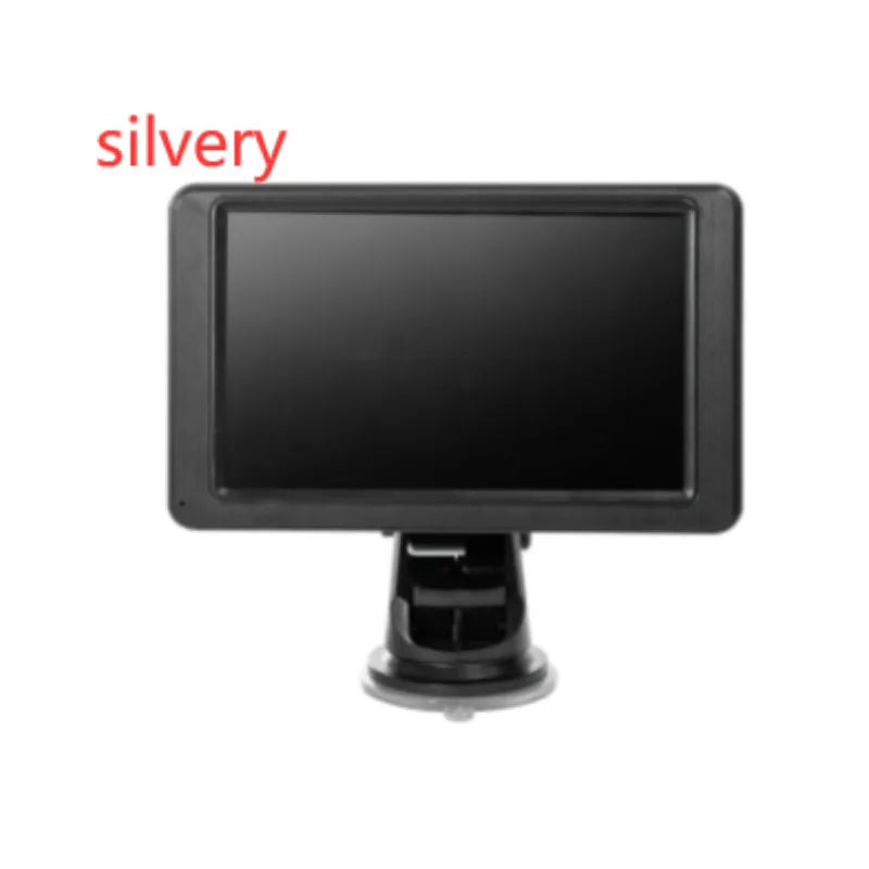 Black vehicle MP5 player with 7-inch screen mounted on universal car bracket