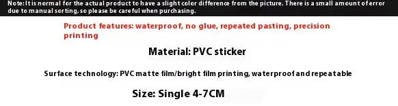 Pack of 50 cute candy-themed waterproof decorative stickers, sizes 4 to 7 cm.