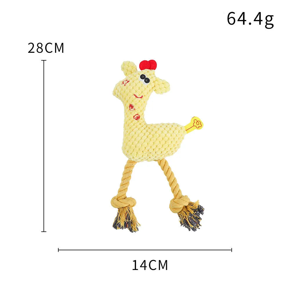 A blue deer-shaped plush dog toy with a corn grain textured surface.