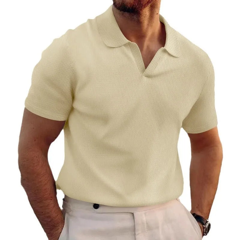 Men's slim fit heavy waffle texture t-shirt in multiple colour options.