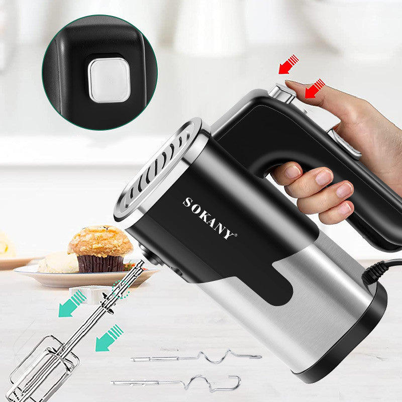 800W Electric Hand Mixer - 5-Speed Food Blender & Whisk with Twin Stainless Steel Beaters for Baking, Dough & Cream