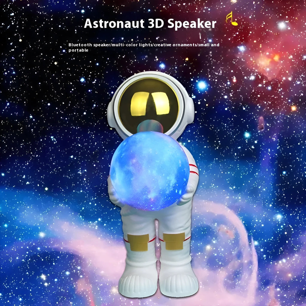Spaceman starry sky projection lamp with speaker showing starry sky projection effect