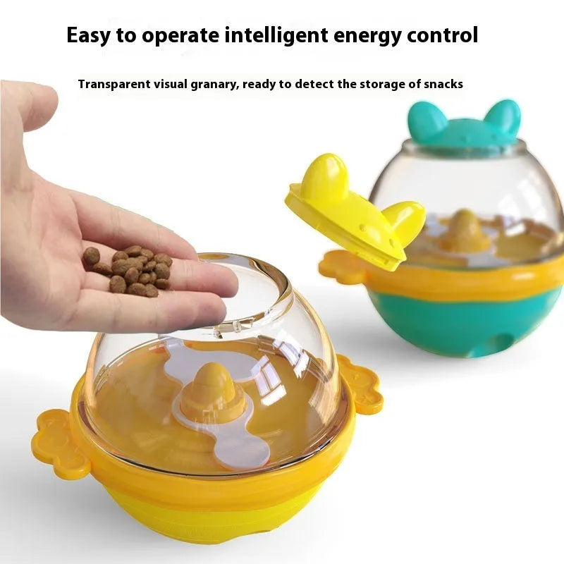 Yellow dog puzzle feeder bowl with maze design for slow feeding, measuring 11.2cm