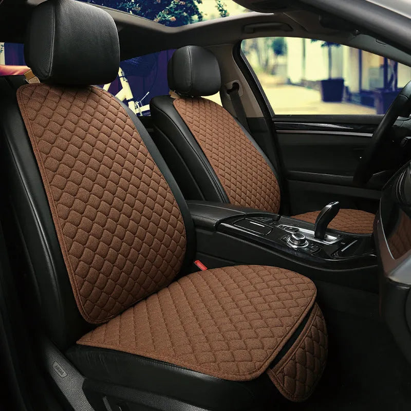 Linen car seat cushion in choice of six colours including cream, coffee, red, black gold and classic black