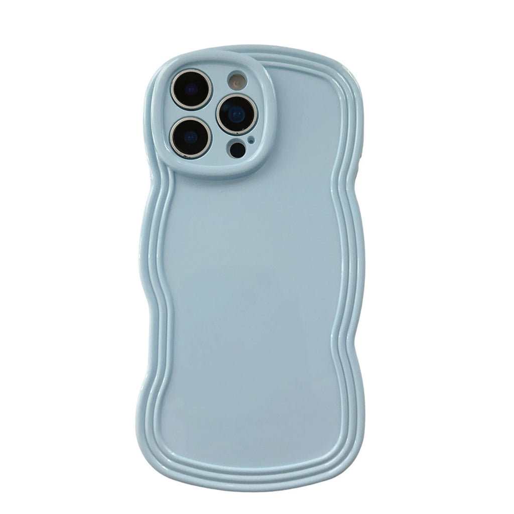 Cream candy colour wave design TPU case for iPhone on a white background.