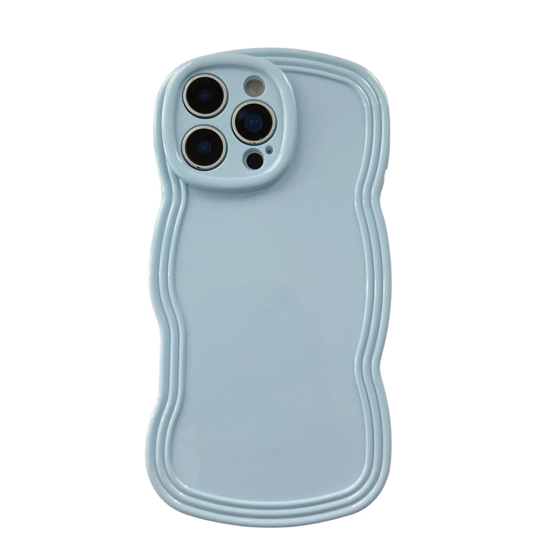 Cream candy colour wave design TPU case for iPhone on a white background.