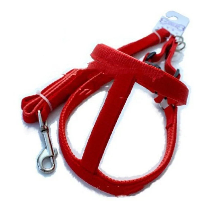 Nylon pet harness with polypropylene foam lining in blue, black, or red colours