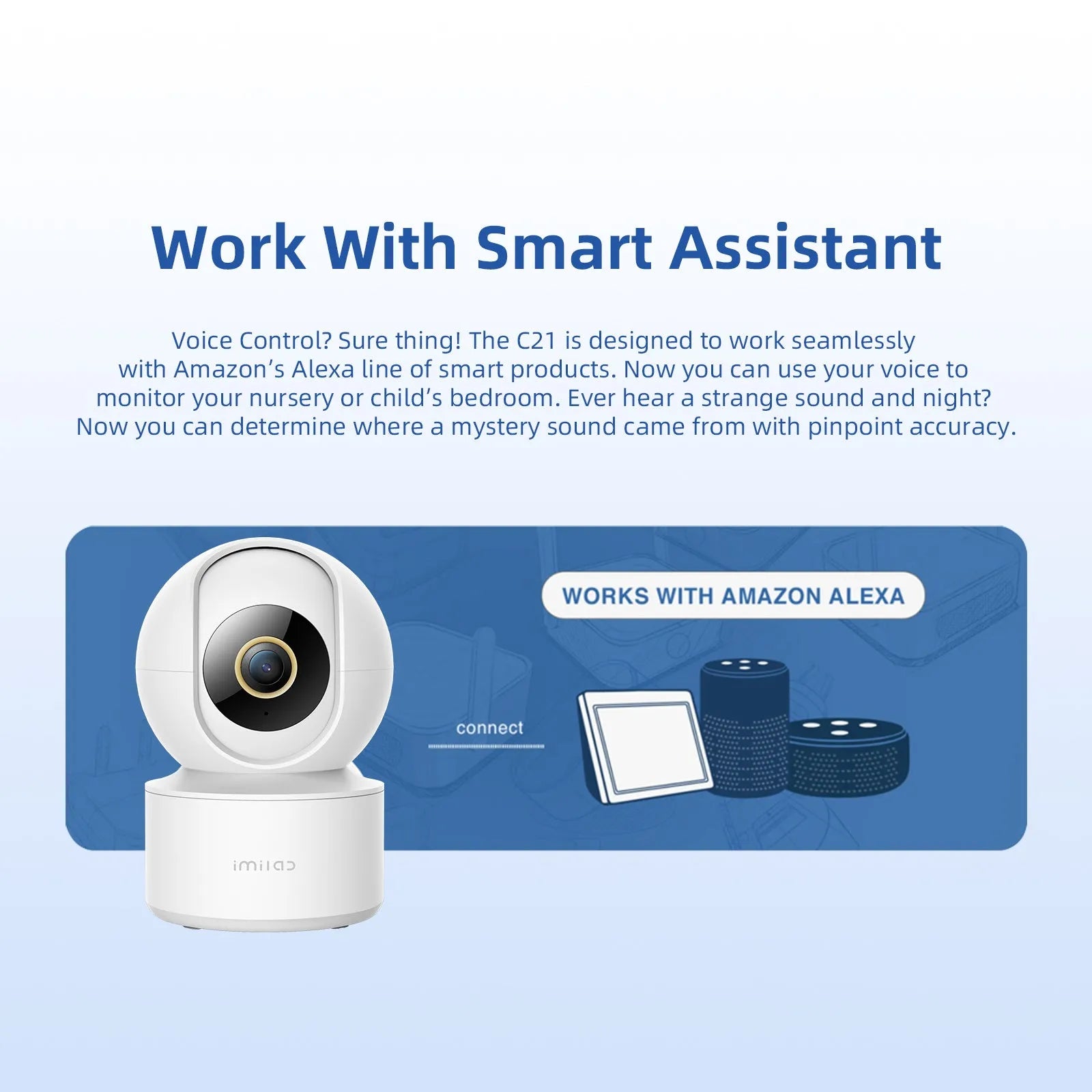 IMILAB C21 2.5K indoor WiFi security camera white with 360° panoramic view