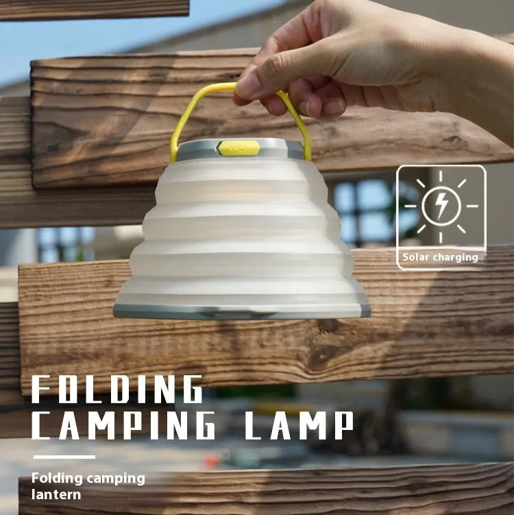 White camping lantern with large lighting capacity and single-key switch