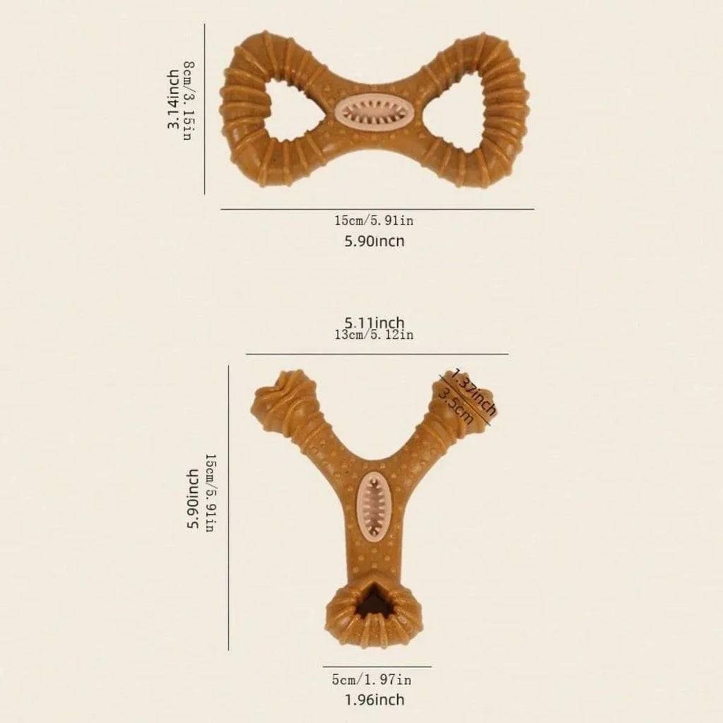 Dog chew toy for teeth cleaning in 8-shape and Y-shape options