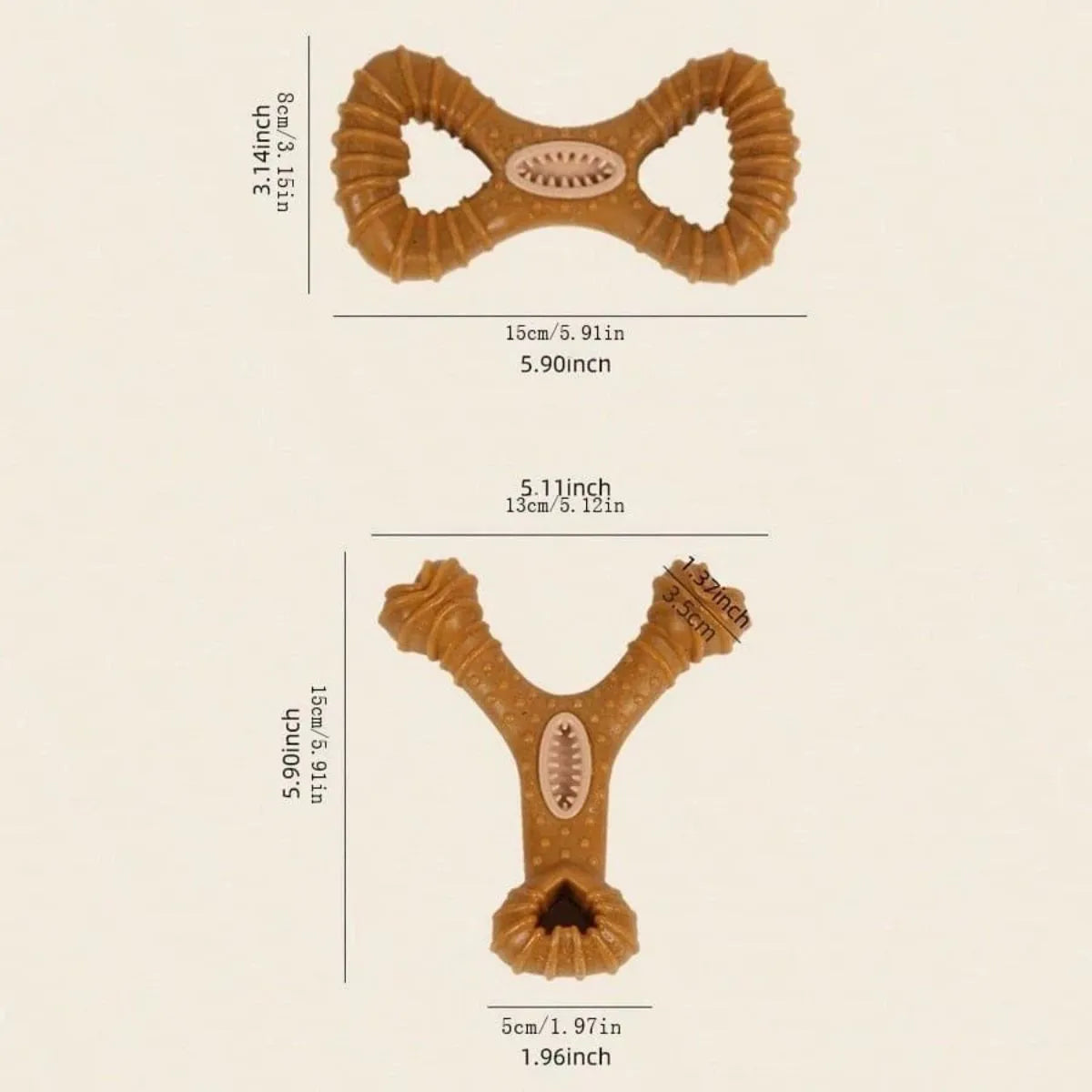 Dog chew toy for teeth cleaning in 8-shape and Y-shape options