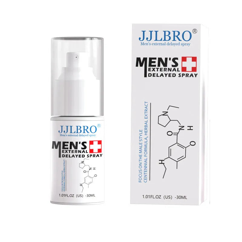 30ml white bottle of plant-based delayed spray for couples