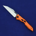 Black folding fruit knife with D2 steel blade and aluminium handle for camping