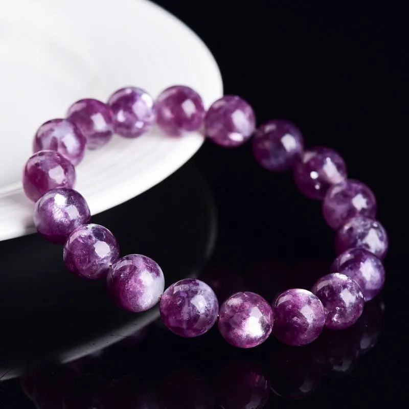 Purple crystal bracelet with geometric beads in Korean style design