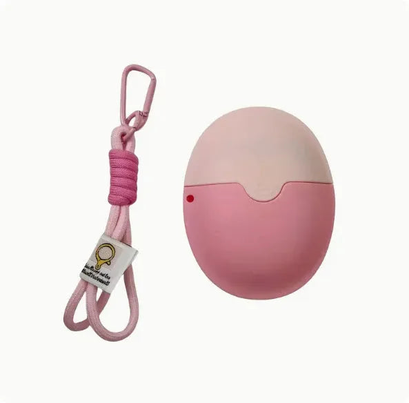 Removable silicone roller ball cream applicator in blue with lanyard, 111x86x50mm, for face and body skincare