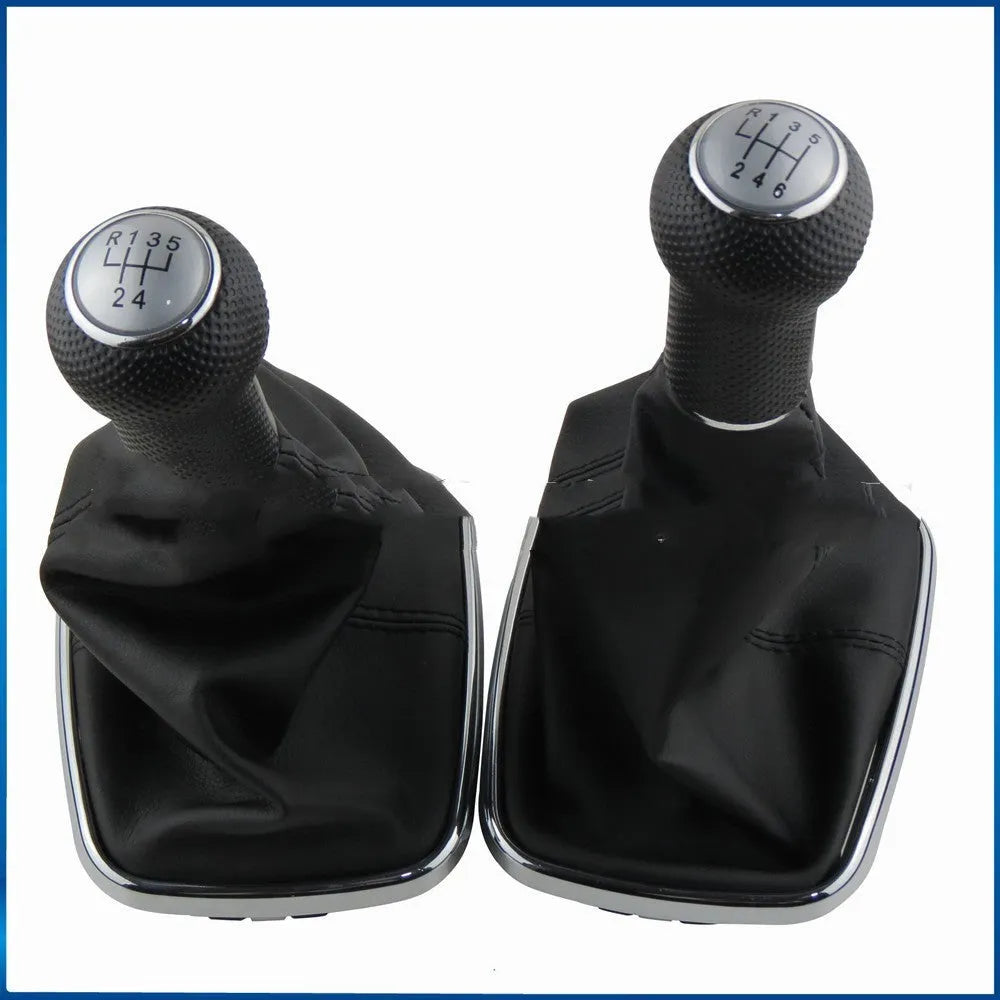 Silver and black 6-speed gear knob replacement handle for Volkswagen Mk4 models