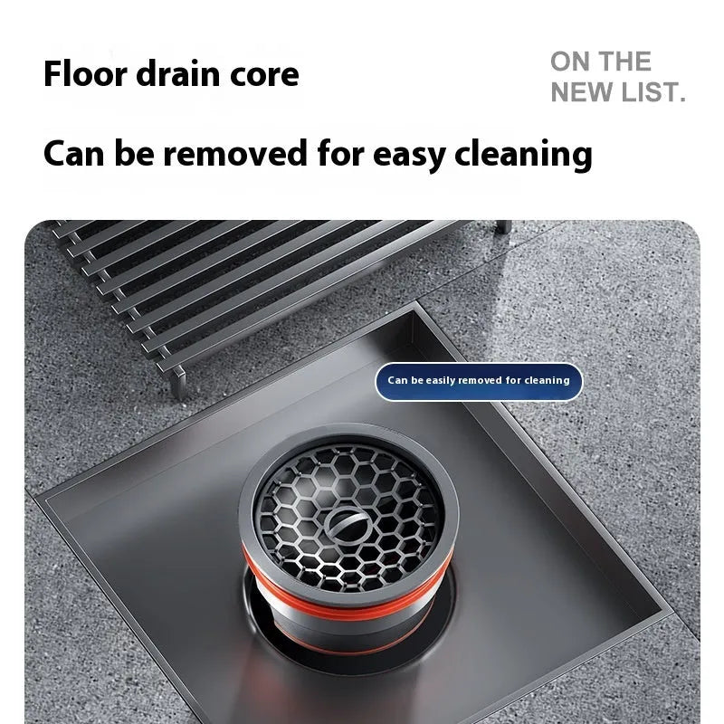 Gun grey 304 stainless steel courtyard floor drain for 15x15 cm openings