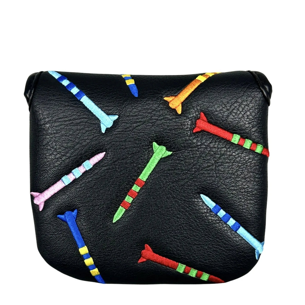Golf putter protective sleeve with rocket pattern design in black colour