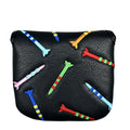 Golf putter protective sleeve with rocket pattern design in black colour