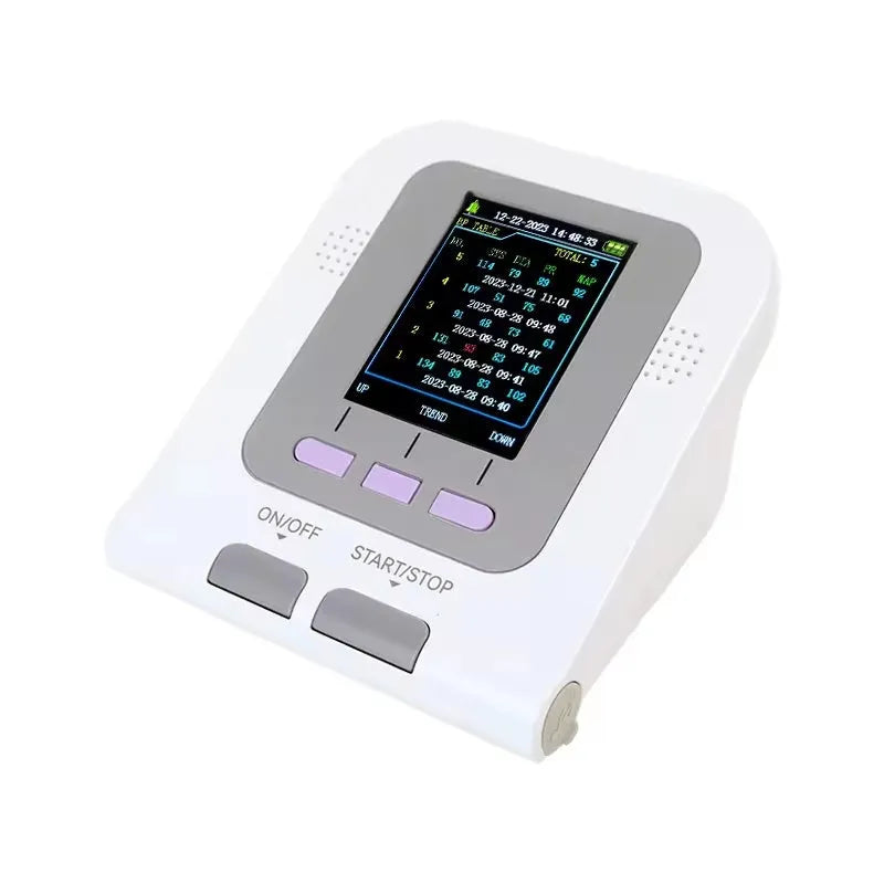 CONTEC08A Vet digital blood pressure monitor with colour screen and animal cuff on a table.
