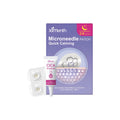 XIMONTH microneedle patch set showing four patches and a 10ml ampoule bottle