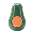 Avocado green pet grooming comb with spray handle and massage rollers.