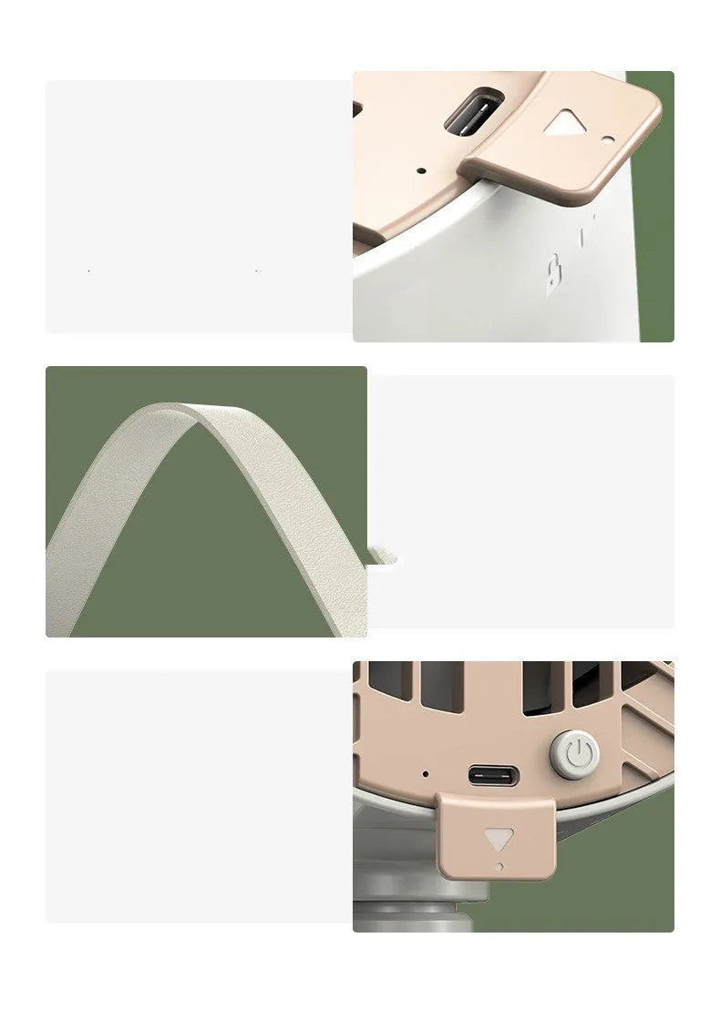 Milky white portable desktop kitchen extractor hood with USB charging and removable filter