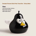 Ceramic pear-shaped tissue box holder in white porcelain with animal design for desktop use