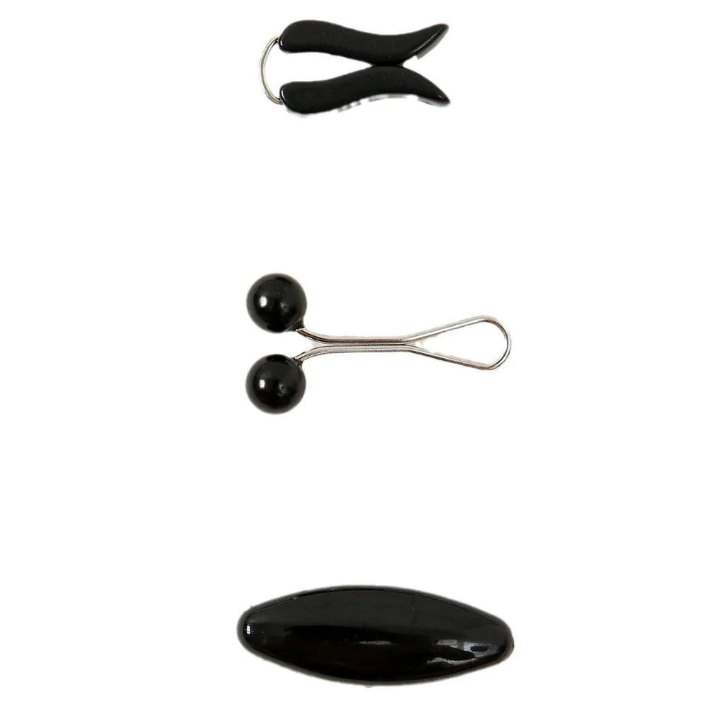 Plastic safety pin set with pearl scarf clip in oval meander pattern, 3.5×1.7cm, resin drip finish, available in 5 colours