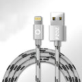 MFI certified Apple Lightning charging cable in grey or silver, 1 metre length