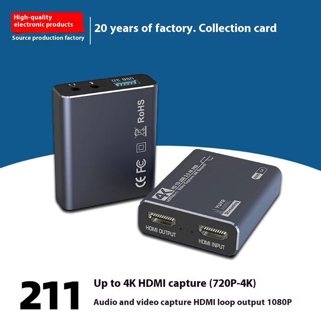 Black MS2131 HDMI video capture box for 1080 game recording and audio