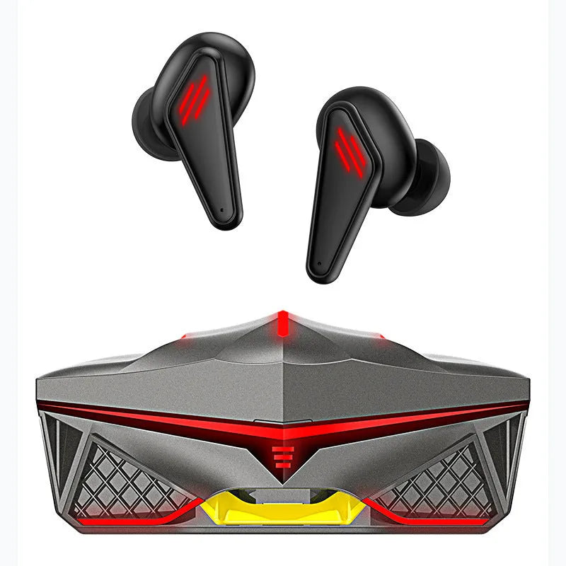 K98 Black TWS Bluetooth gaming headset with charging case