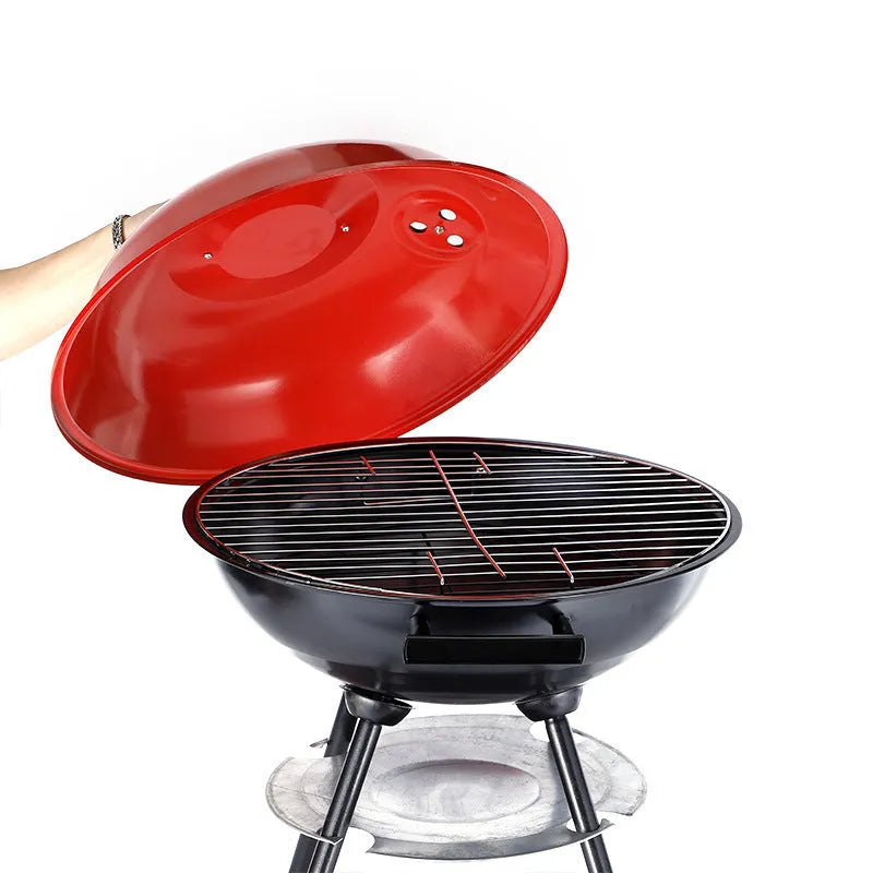 Portable iron barbecue oven with 14-inch apple stove cooking surface