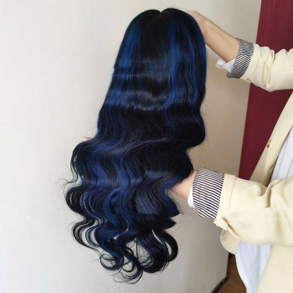 A woman wearing a star fashion style human hair lace front wig with a 4x4 lace hairline.